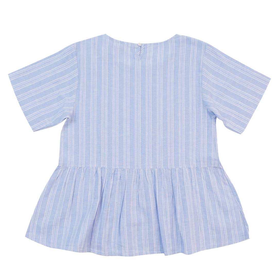 GIORDANO Women's Linen Cotton Dobby Round Neck Short Sleeves Comfort Fit Shirt (05345218)