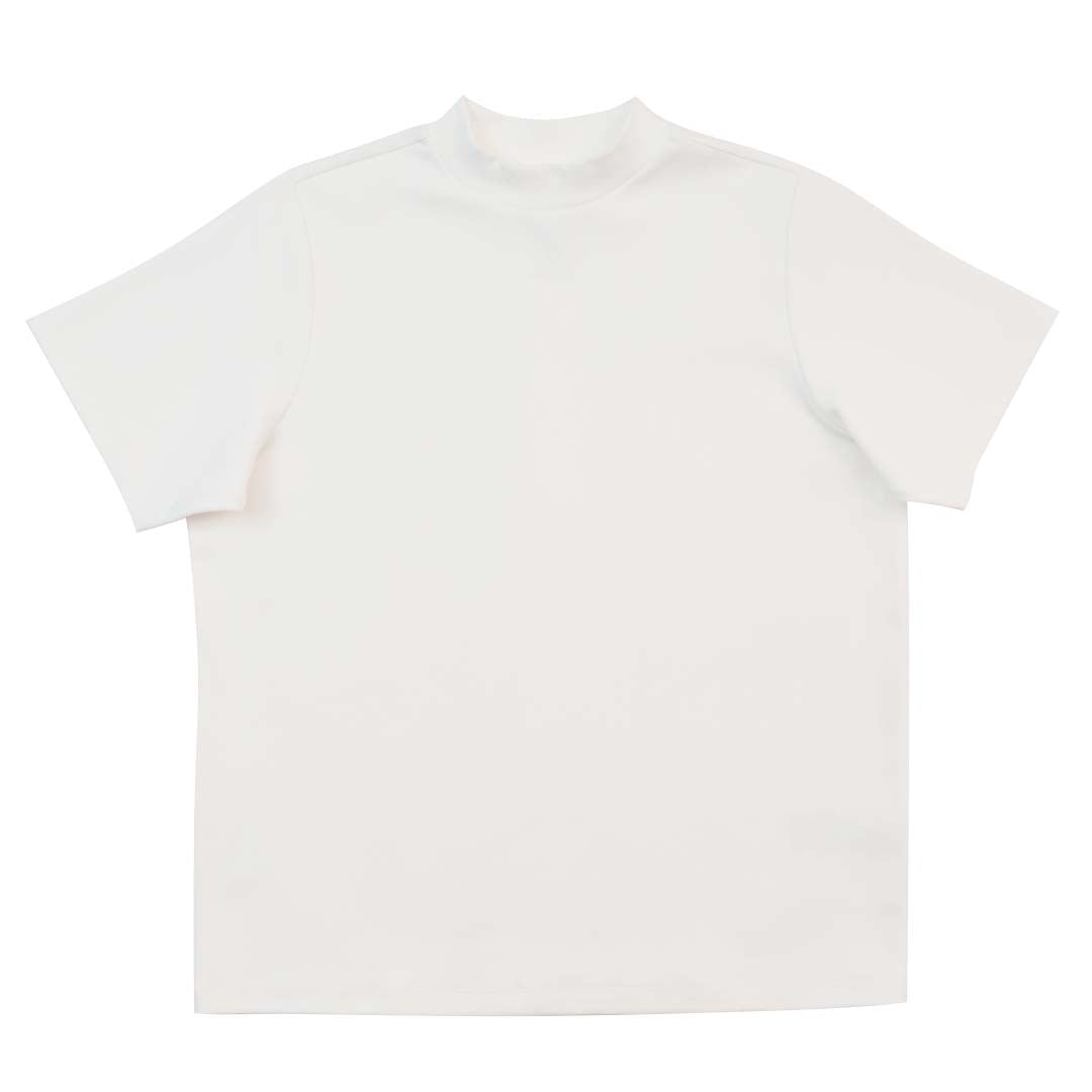 GIORDANO Women's Cotton Spandex Mock Neck Comfort Fit Tee (05325277)