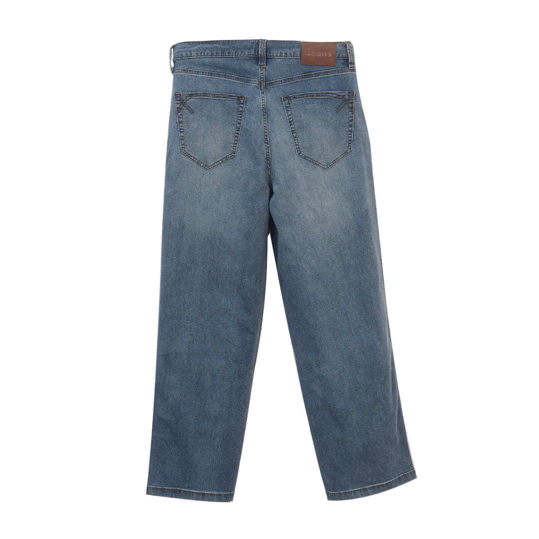 GIORDANO Men's Cotton Nylon Spandex Denim Mid Rise Relax Straight Fit Jeans (01116013)
