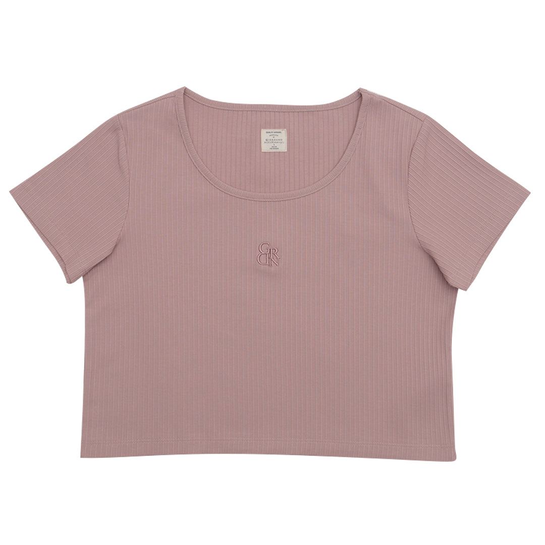 GIORDANO Women's Sorona Jacquard Rib U-Neck Comfort Fit Tee (05325227)