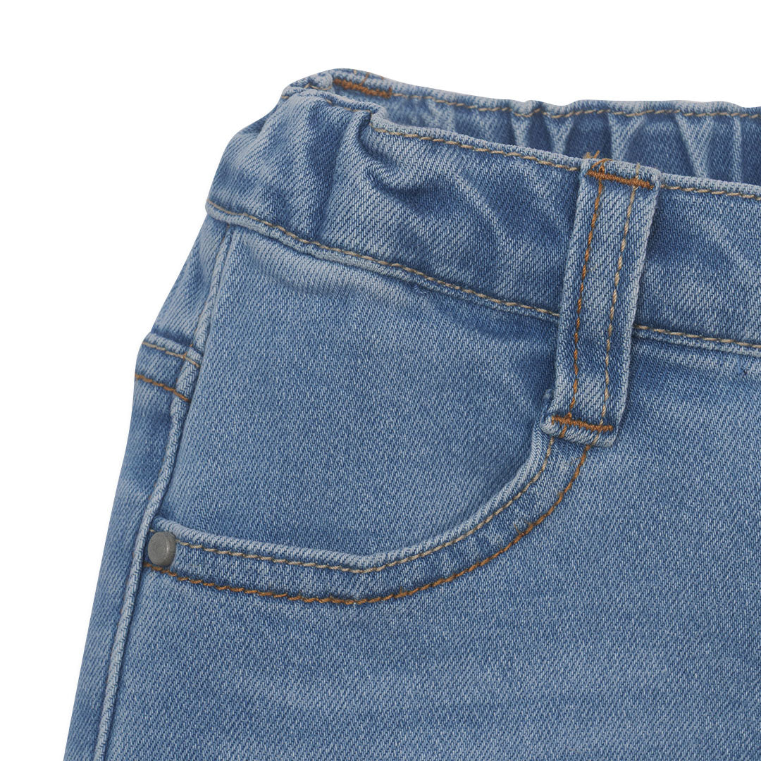 GIORDANO Junior Cotton Polyester Denim Mid Rise Regular Tapered Fit Elastic Waist (03115015)