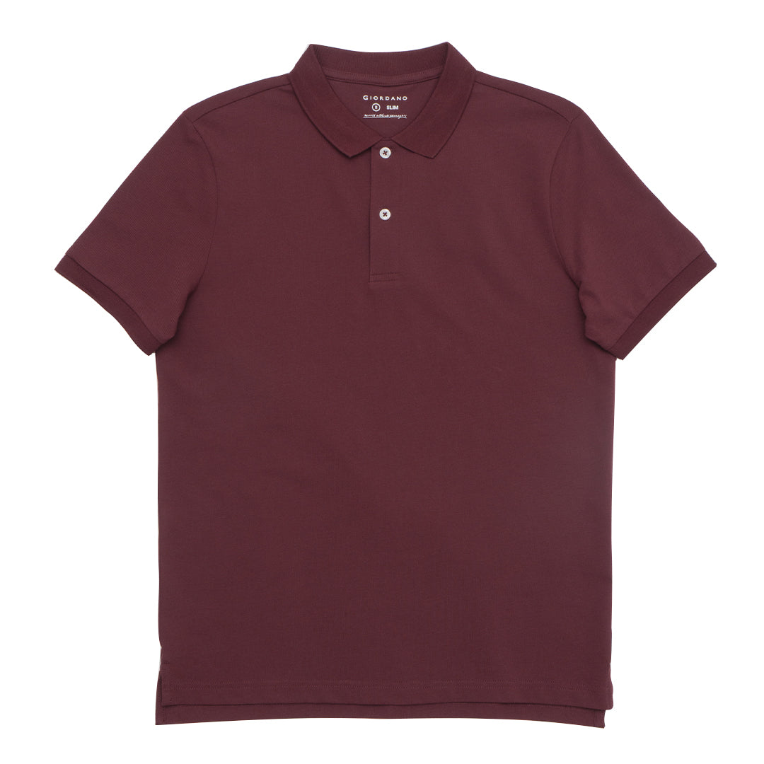 GIORDANO Men's Cotton Lycra Solid Polo (01015317)
