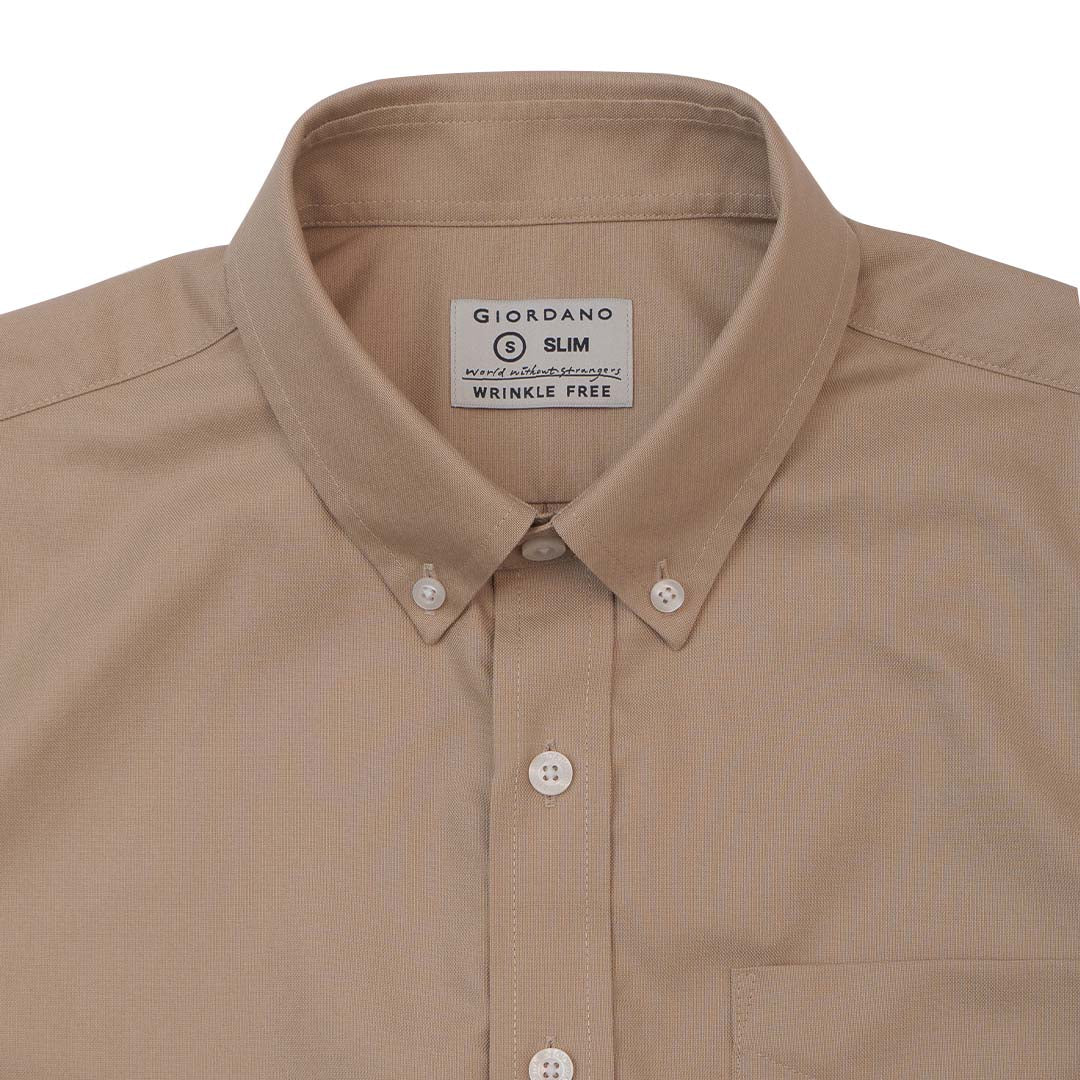 GIORDANO Men's Cotton Wrinkle Free Short Sleeves Oxford Shirt (01045208)