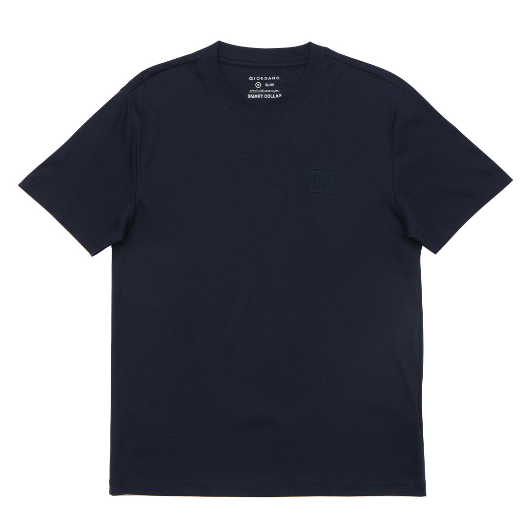 GIORDANO Men's Mulberry Silk Blend Emblem Crew Neck Tee (01025215)