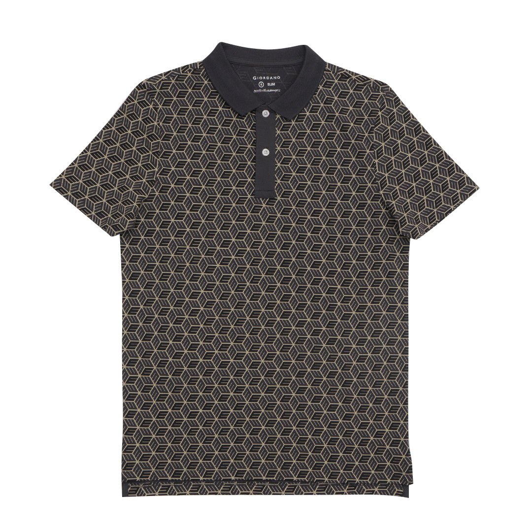 GIORDANO Men's Cotton Lycra All Over Print Polo (01015234)