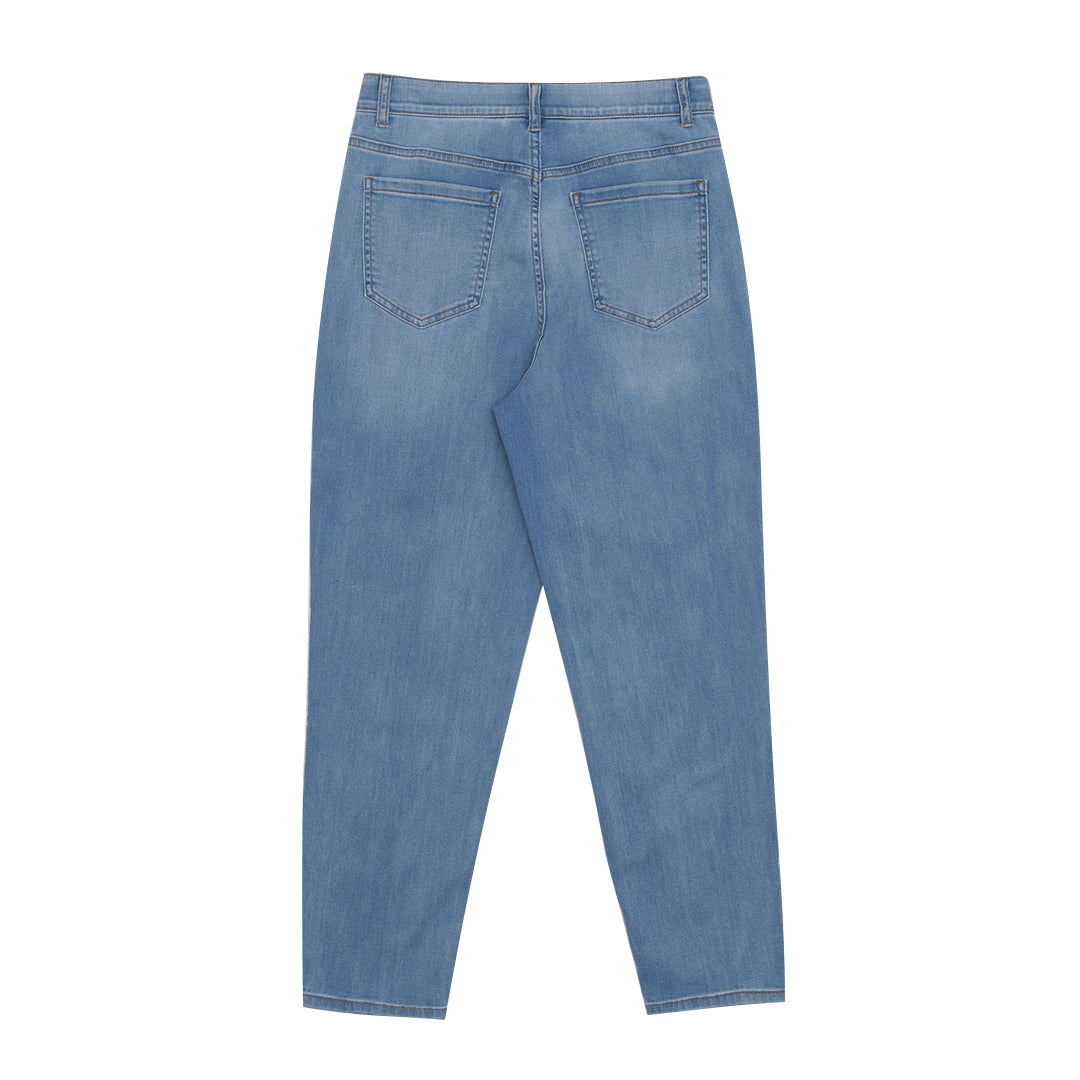 GIORDANO Women's Denim High Waist Mom Straight Fit Pocket Jeans (05415024)