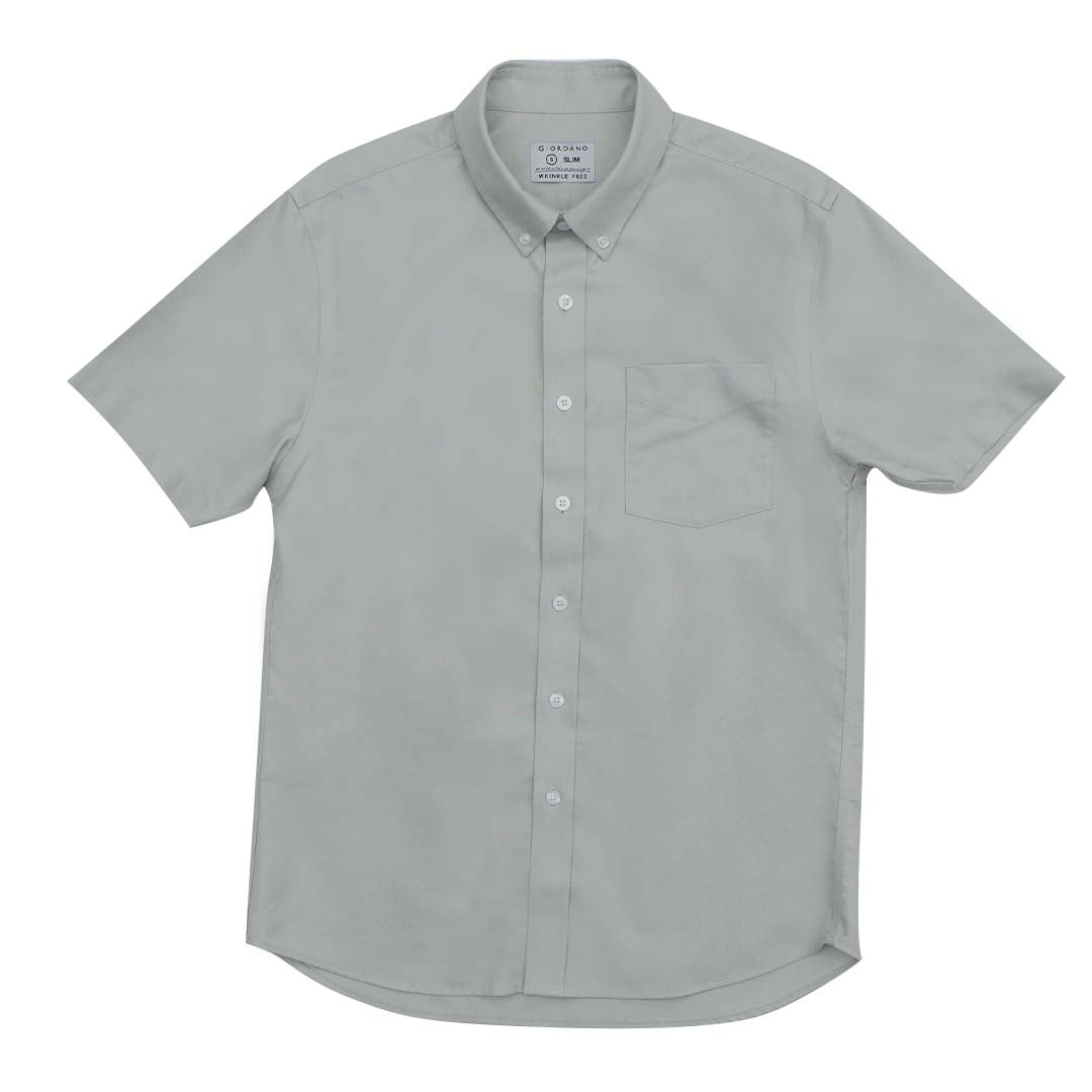 GIORDANO Men's Cotton Wrinkle Free Short Sleeves Oxford Shirt (01045208)