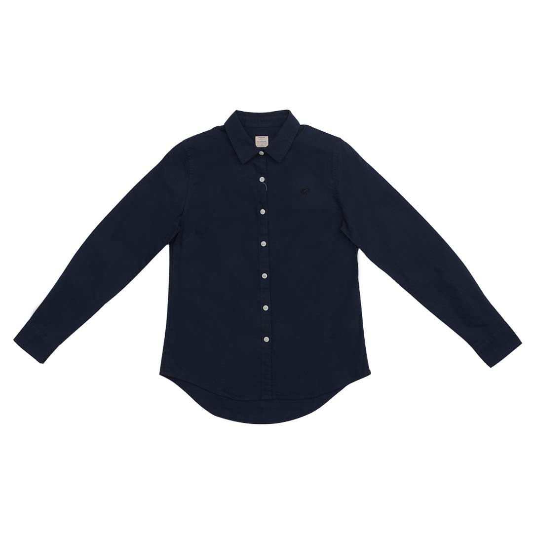GIORDANO Women's Frog Cotton Oxford Acute Collar Long Sleeves Eco Soft Shirt  (05345034)