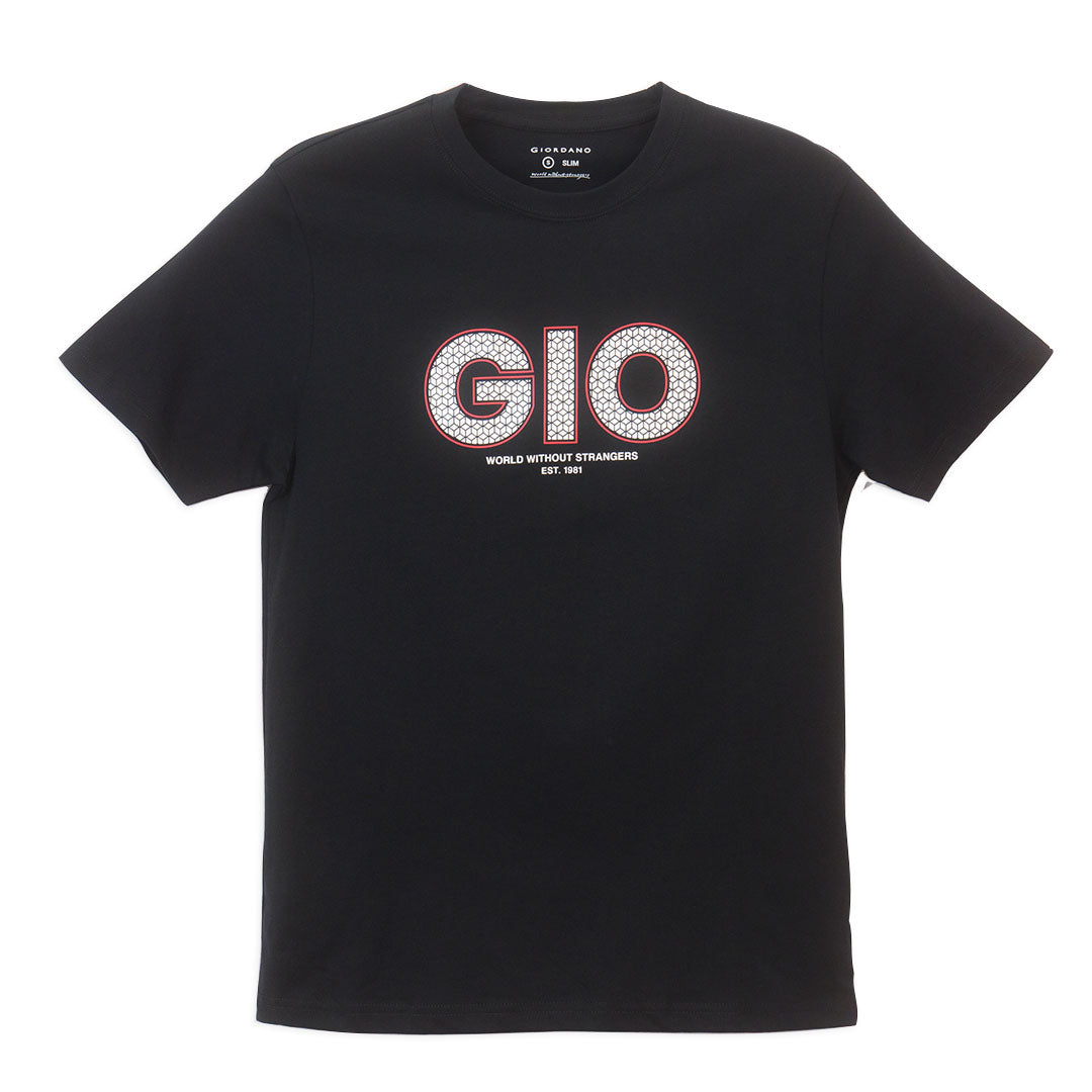 GIORDANO Men's Cotton Jersey Crew Neck Slim Fit Printed Tee (01096205)