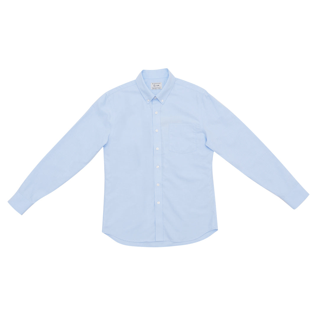 GIORDANO Men's Cotton Long Sleeves Wrinkle Free Oxford Shirt (01045026)
