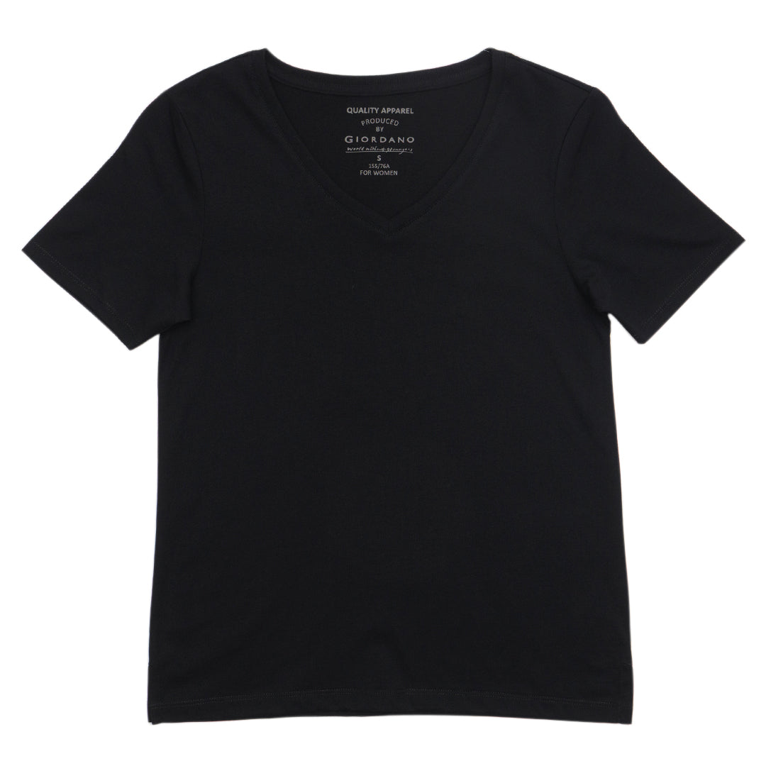 GIORDANO Women's Cotton Jersey V-Neck Tee (05325248)