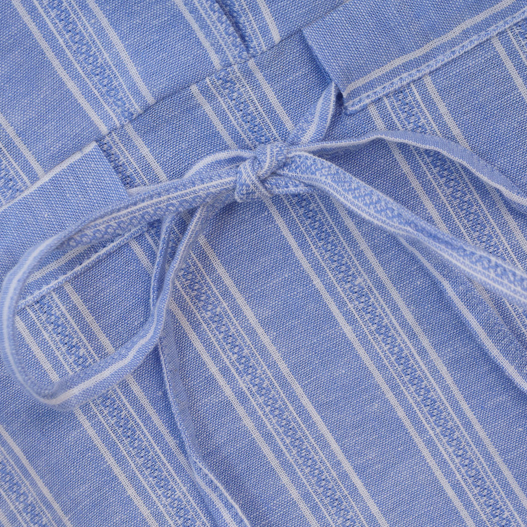 GIORDANO Women's Linen Cotton Dobby Notch Collar Short Sleeves Comfort Fit with Belt Dress (05465243)