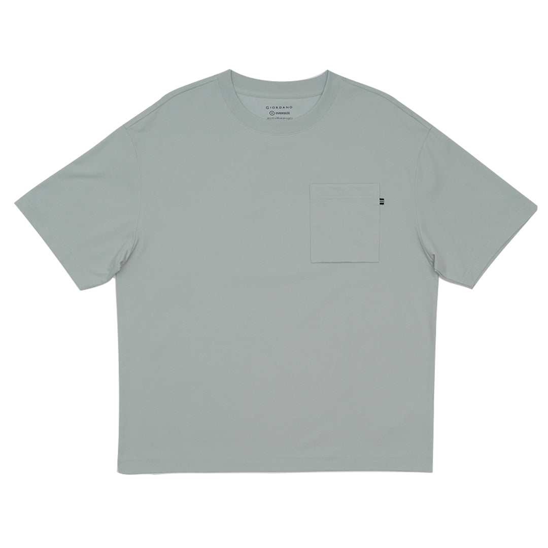 GIORDANO Men's Jersey Crew Neck Oversize Pocket Tee (01025213)