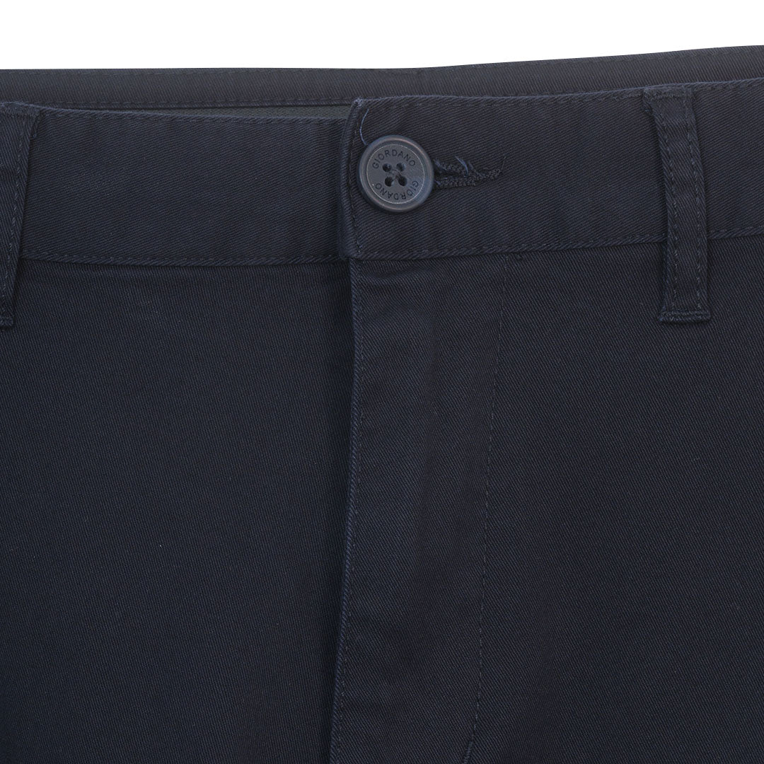 GIORDANO Men's Cotton Spandex Twill Mid Rise Regular Straight Fit Khakis (01116027)