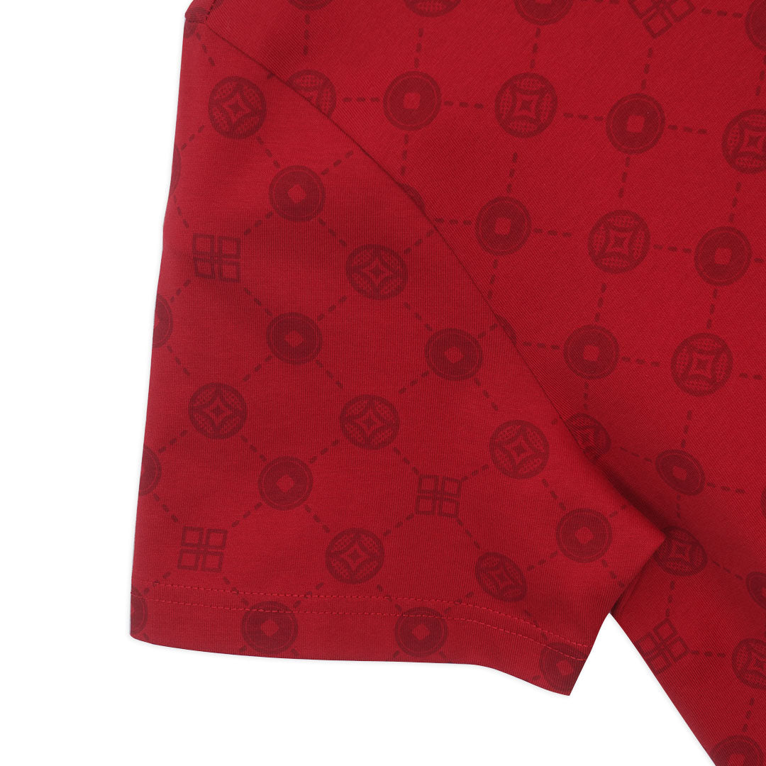 GIORDANO Men's Jersey CNY Crew Neck Shorts Sleeve Slim Printed Tee (01096243)