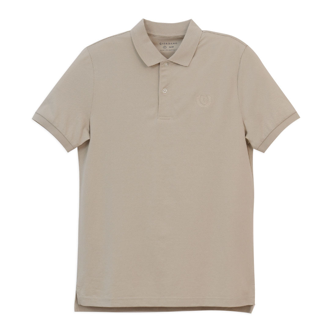 GIORDANO Men's Silk Blend Emblem Slim Fit Polo (01016293)