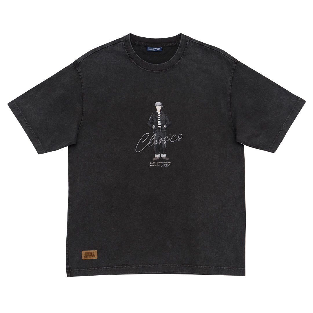 GIORDANO Men's Blue Classics Printed Tee (01095210)