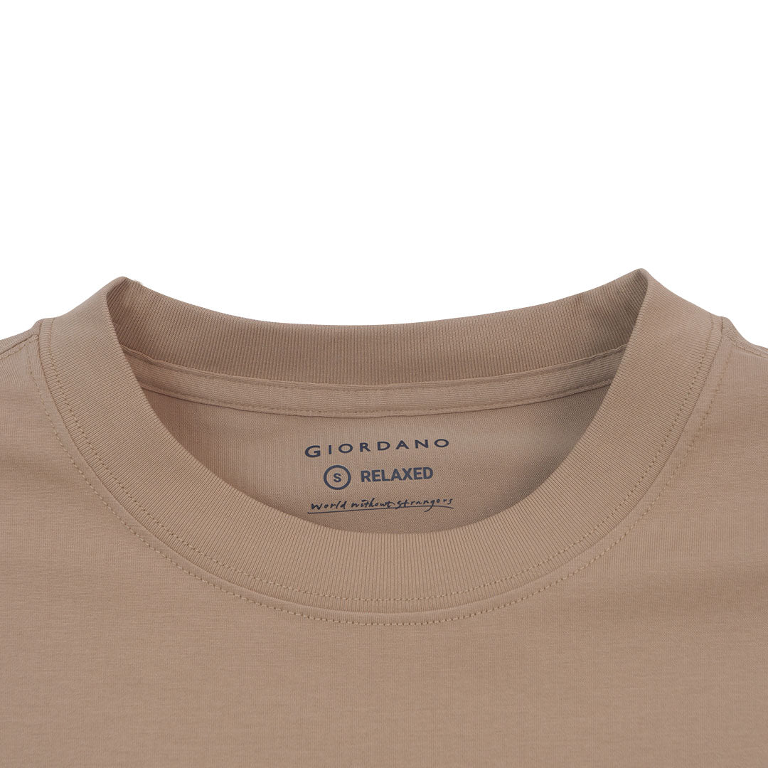 GIORDANO Men's Cotton Polyester Sorona Relax Fit Pocket Tee (01026222)