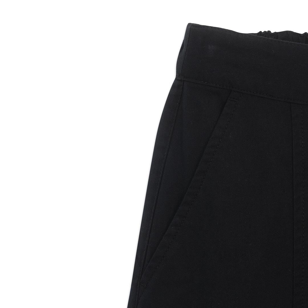 GIORDANO Women's Cotton Twill High Waist Roomy Fit Elastic Waist Pants (05416015)