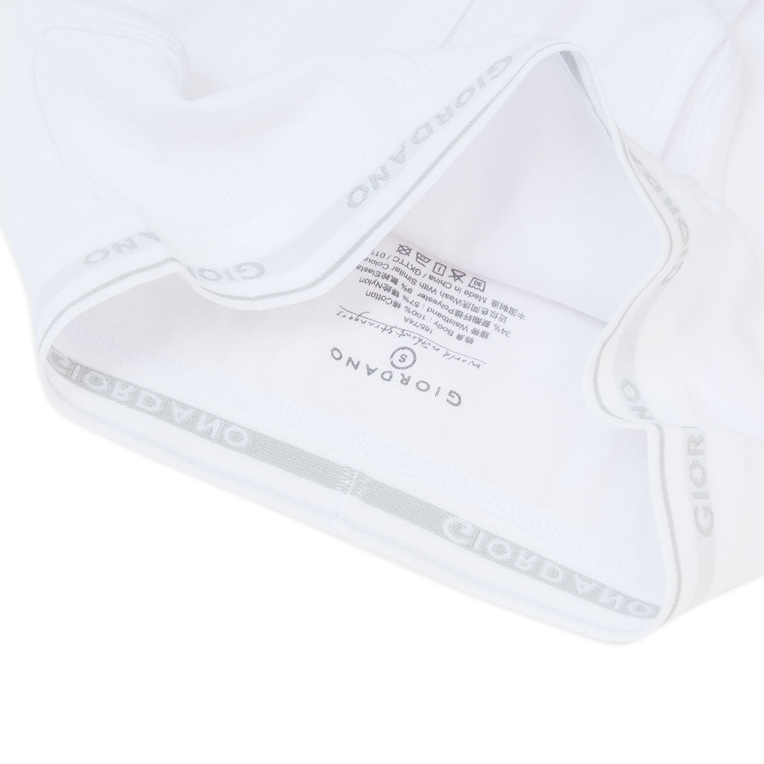 GIORDANO Men's Cotton Ribbed 6 in a Pack Essential Classic Brief (01176114)