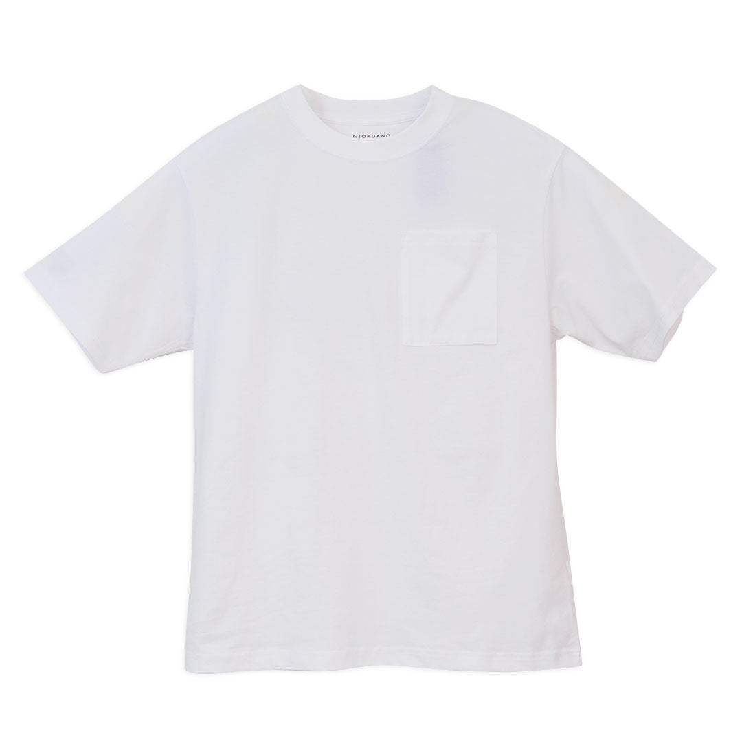 GIORDANO Men's Cotton Polyester Sorona Relax Fit Pocket Tee (01026222)