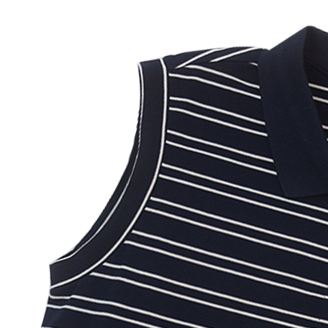 GIORDANO Women's Beau Monde Cotton Lycra Pique Sleeveless Regular Fit Polo (13314204)
