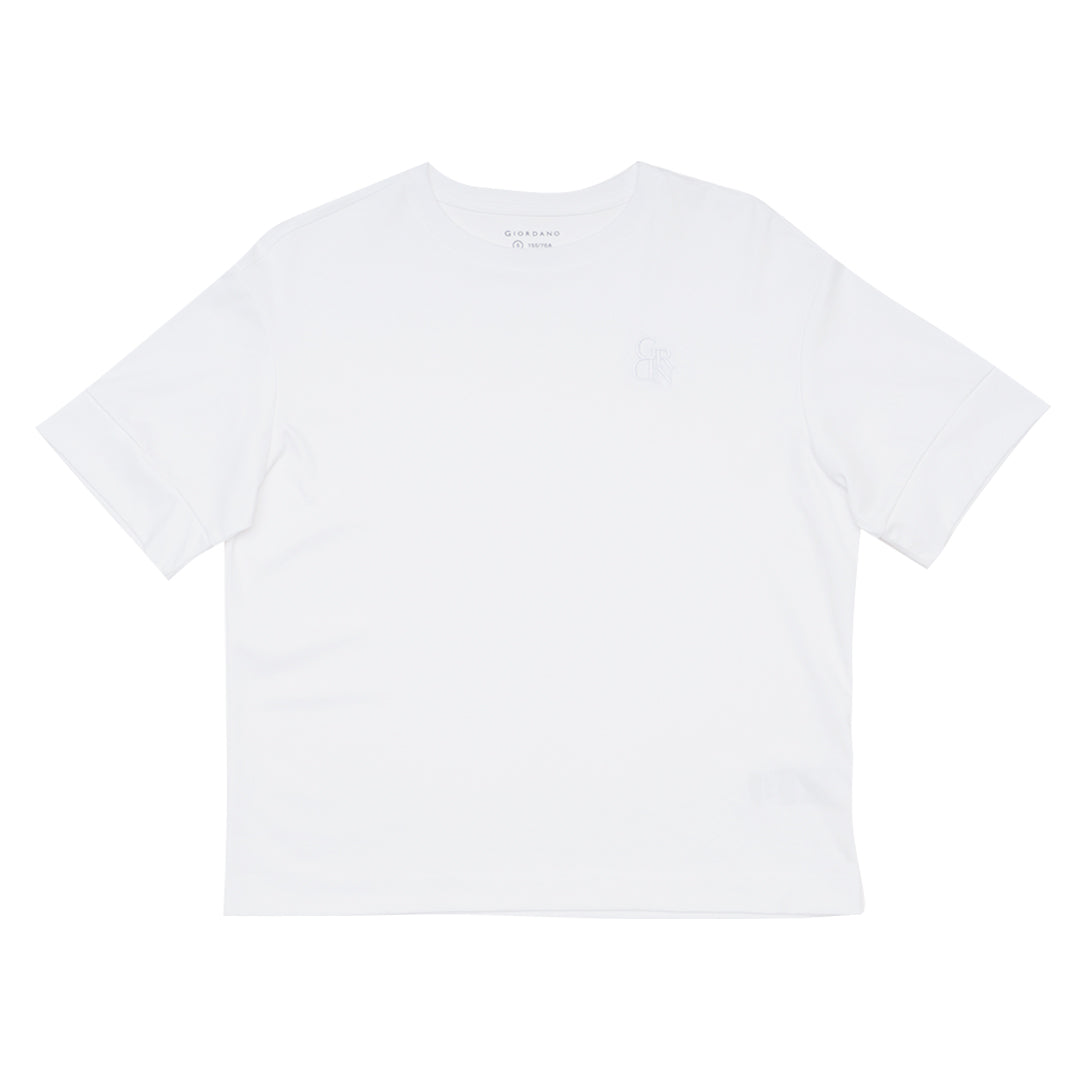 GIORDANO Women's Liquid Touch Embroidered Loose Fit Tee (05325219)