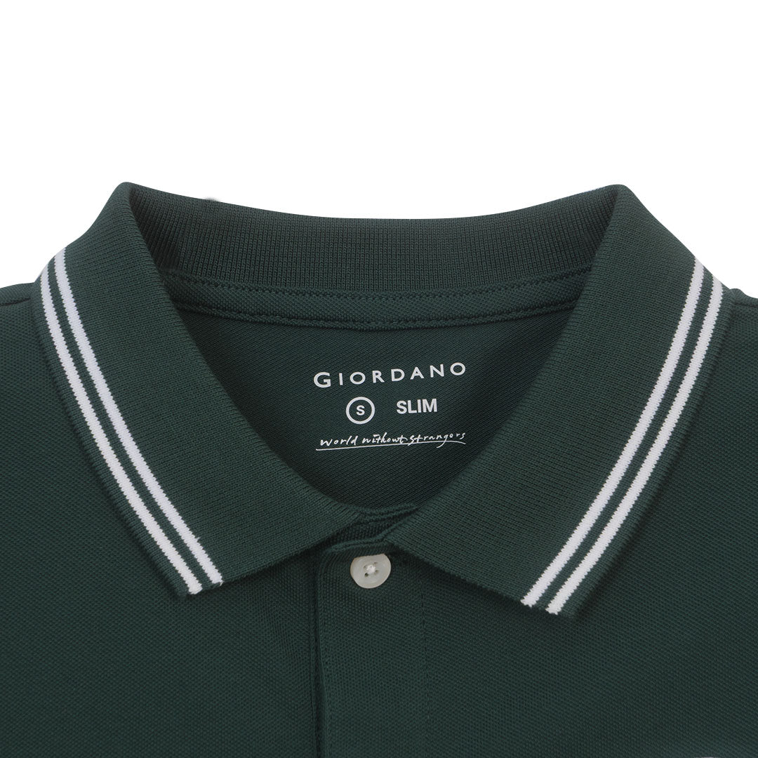 GIORDANO Men's Cotton Lycra Short Sleeve Embroidery World Cup Polo (01016185)