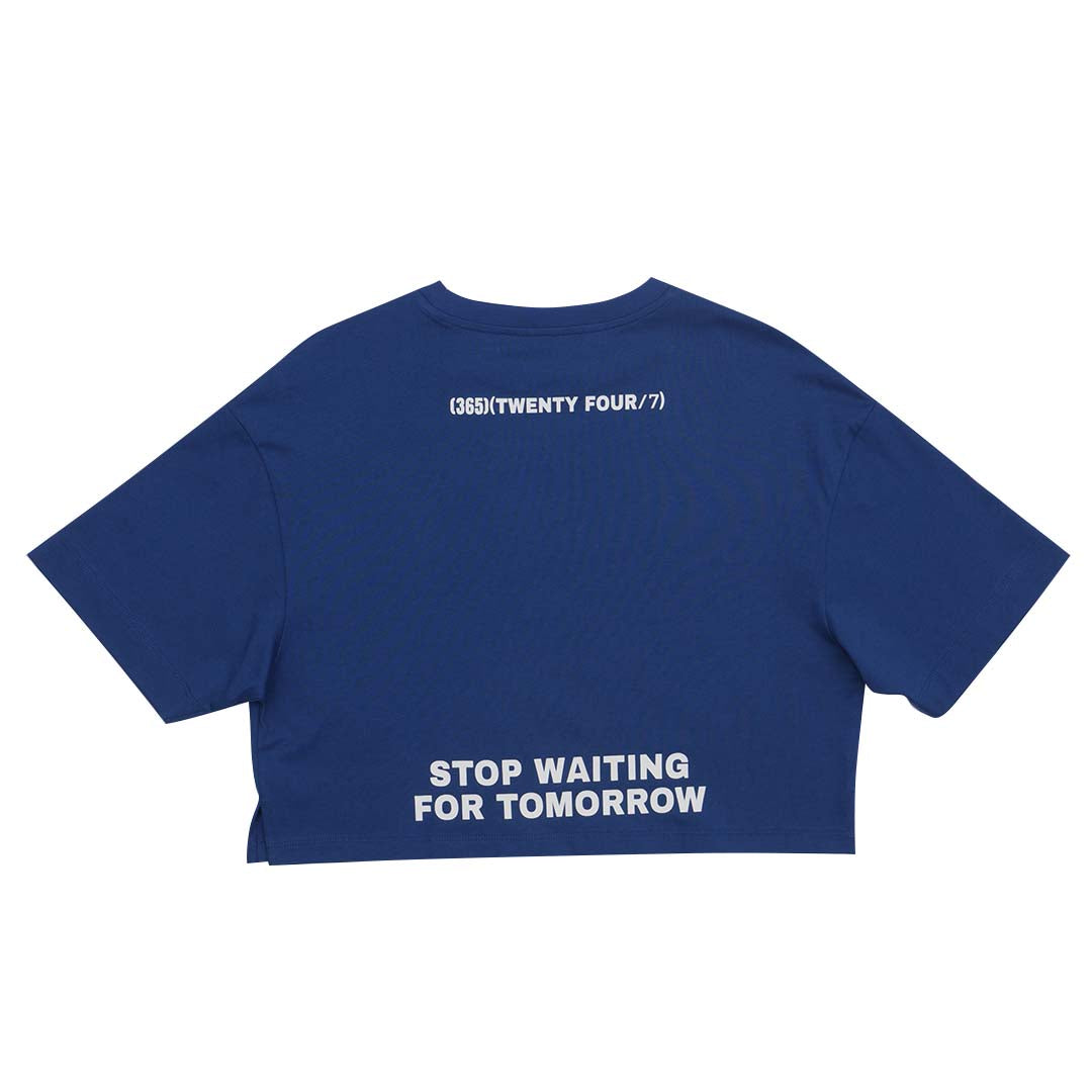 GIORDANO Women's Cotton Jersey Crew Neck Mid Sleeves Loose Fit Printed Tee (05325259)