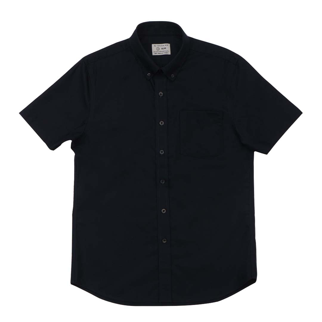 GIORDANO Men's Cotton Wrinkle Free Short Sleeves Oxford Shirt  (01045208)