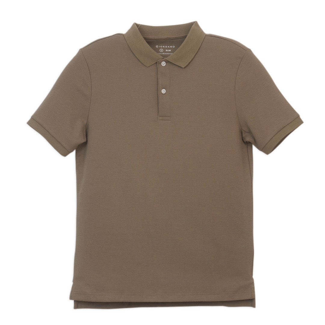 GIORDANO Men's Stretch Slim Fit Waffle Polo (01016295)