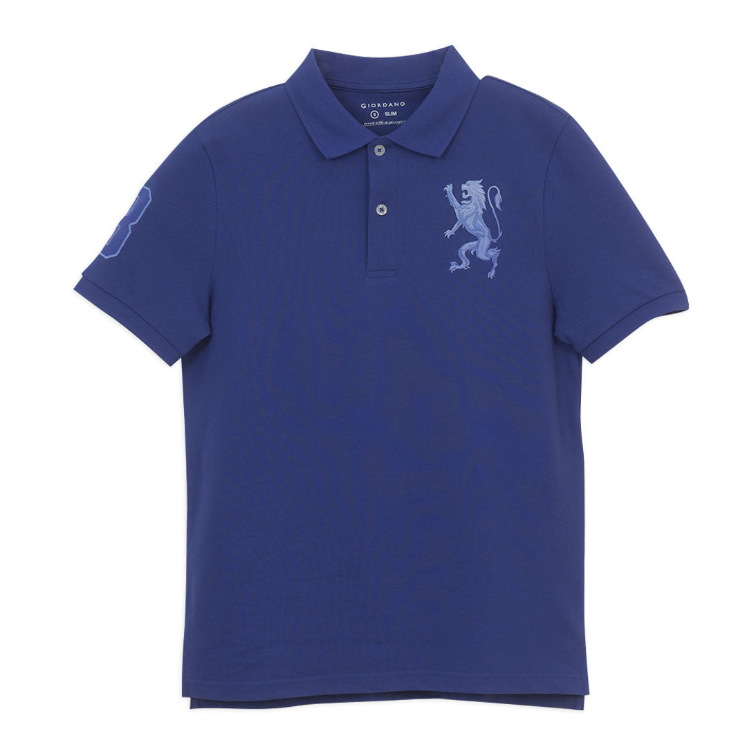 GIORDANO Men's 3D Lion Slim Fit Polo (01016222)