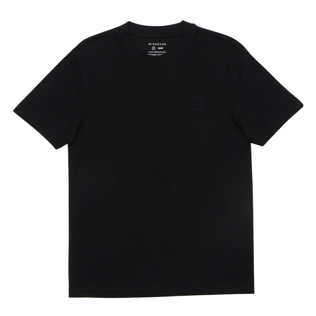 GIORDANO Men's Mulberry Silk Blend Emblem Crew Neck Tee (01025215)