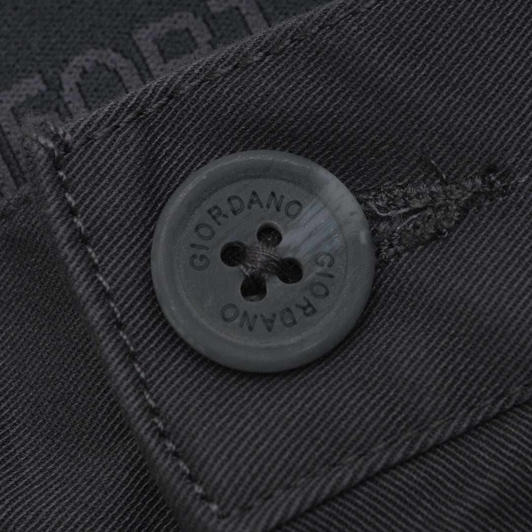 GIORDANO Men's Twill Mid Rise Regular Tapered Khaki Pants (01115027)