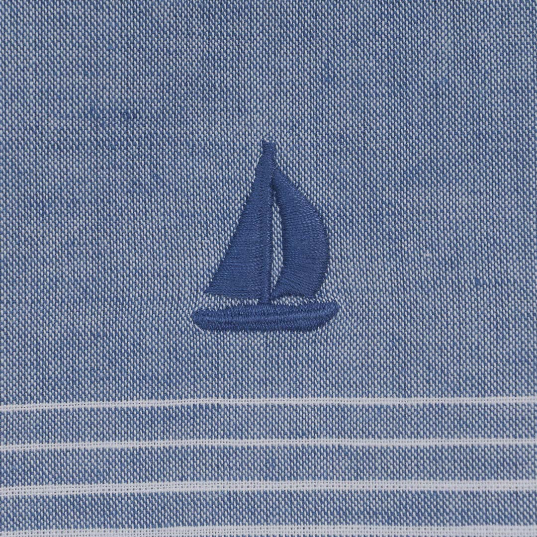 GIORDANO Men's Linen Cotton Lyocell Short Sleeves Slim Fit Embroidery Shirt (01046252)