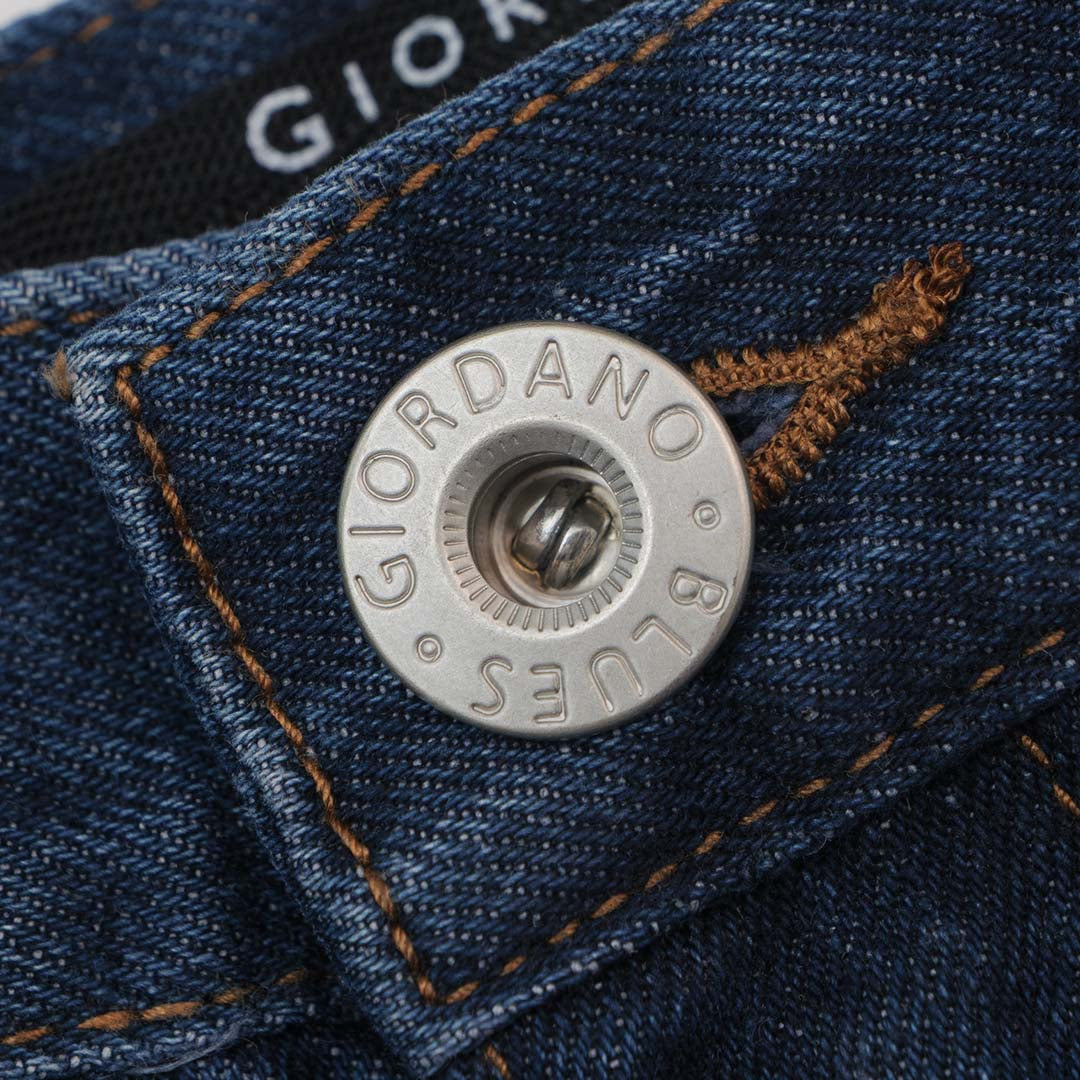 GIORDANO Men's Cotton Denim Mid Rise Relax Fit Cargo Jeans (01115043)