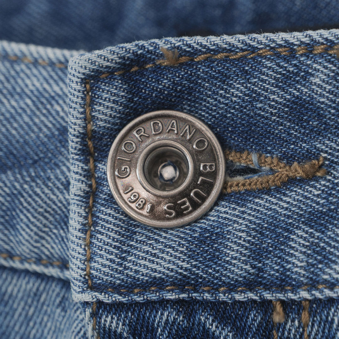 GIORDANO Men's Cotton Denim Mid Rise Relax Fit Shorts (01106210)