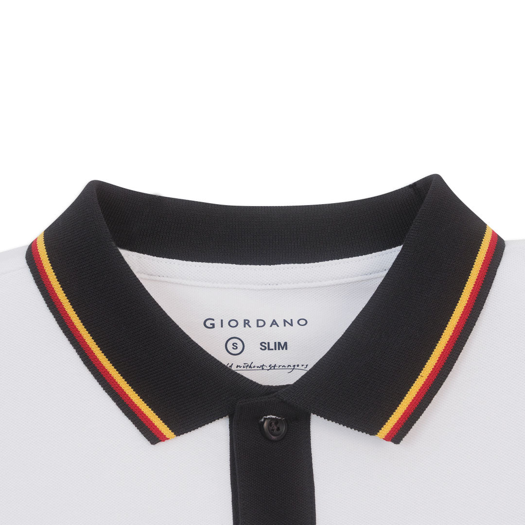 GIORDANO Men's Cotton Lycra Short Sleeve Embroidery World Cup Polo (01016176)
