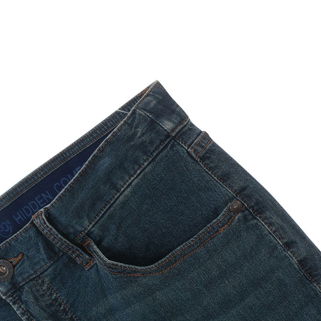 GIORDANO Men's Cotton Nylon Spandex Denim Mid Rise Regular Tapered Fit Jeans (01116023)