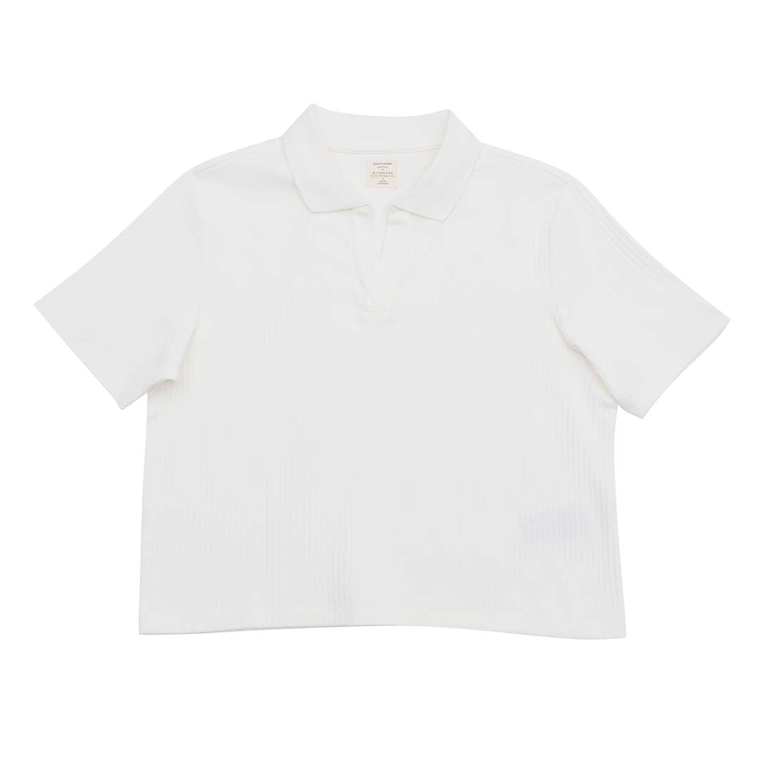 GIORDANO Women's Cotton Polyester Jacquard Rib Comfort Fit Polo (05315202)