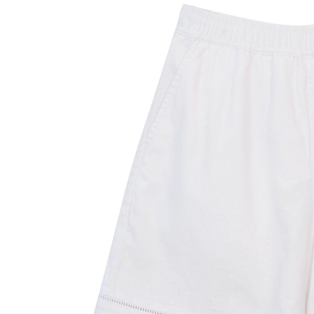 GIORDANO Women's Linen Cotton Plain Weave High Waist Relax Fit Shorts (05406209)