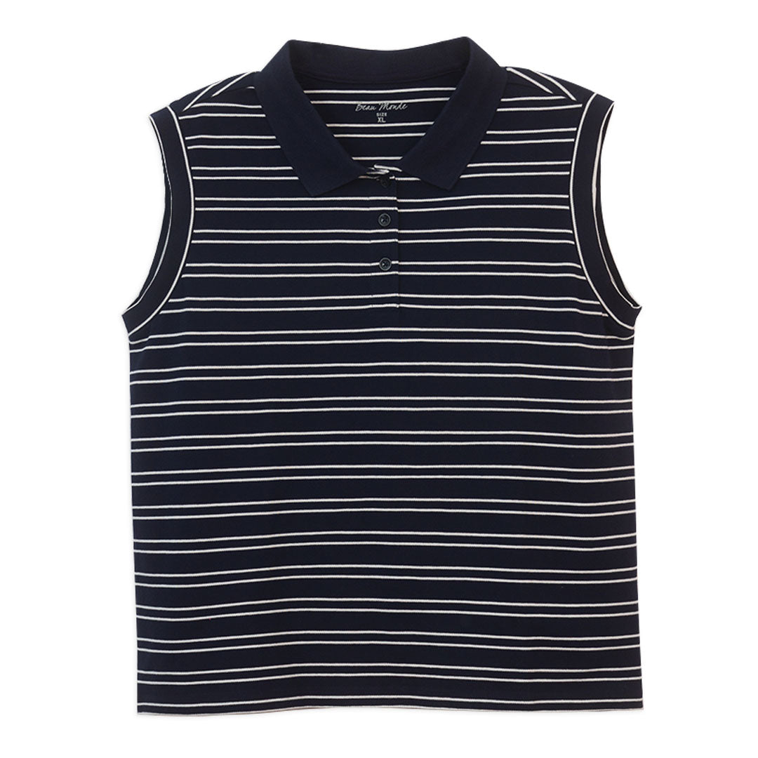 GIORDANO Women's Beau Monde Cotton Lycra Pique Sleeveless Regular Fit Polo (13314204)