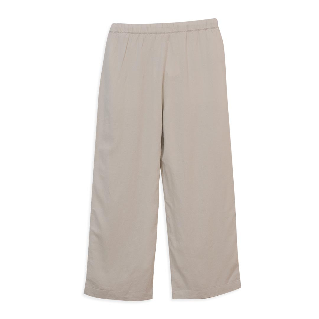 GIORDANO Women's Linen Viscose Plain Weave High Waist Wide Leg Pants (05416225)