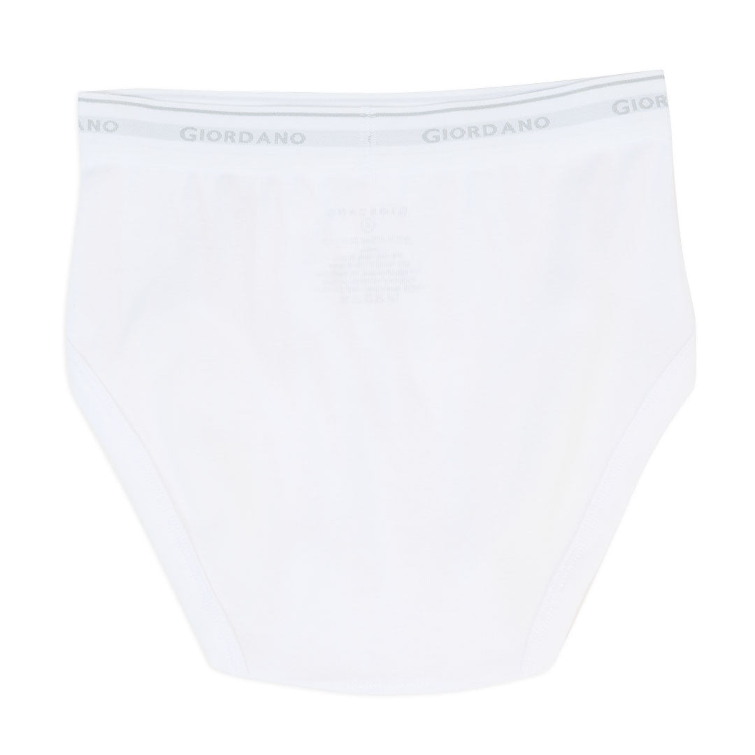GIORDANO Men's Cotton Ribbed 6 in a Pack Essential Classic Brief (01176114)