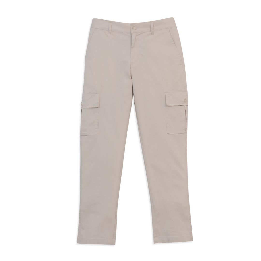 GIORDANO Men's Cotton Spandex Twill Mid Rise Relax Tapered Elastic Waist Cargo Pants (01116011)