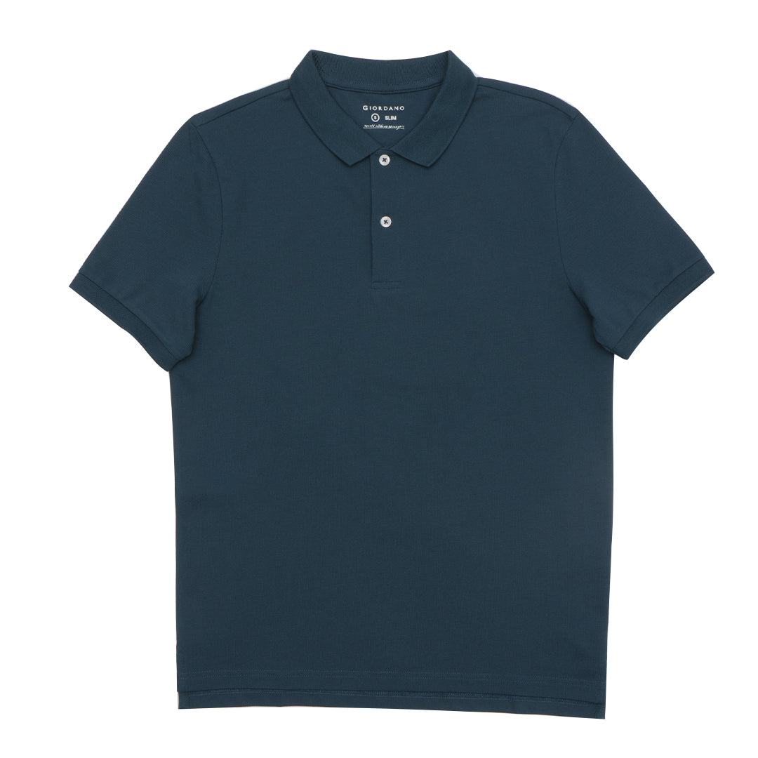 GIORDANO Men's Cotton Lycra Solid Polo (01015317)
