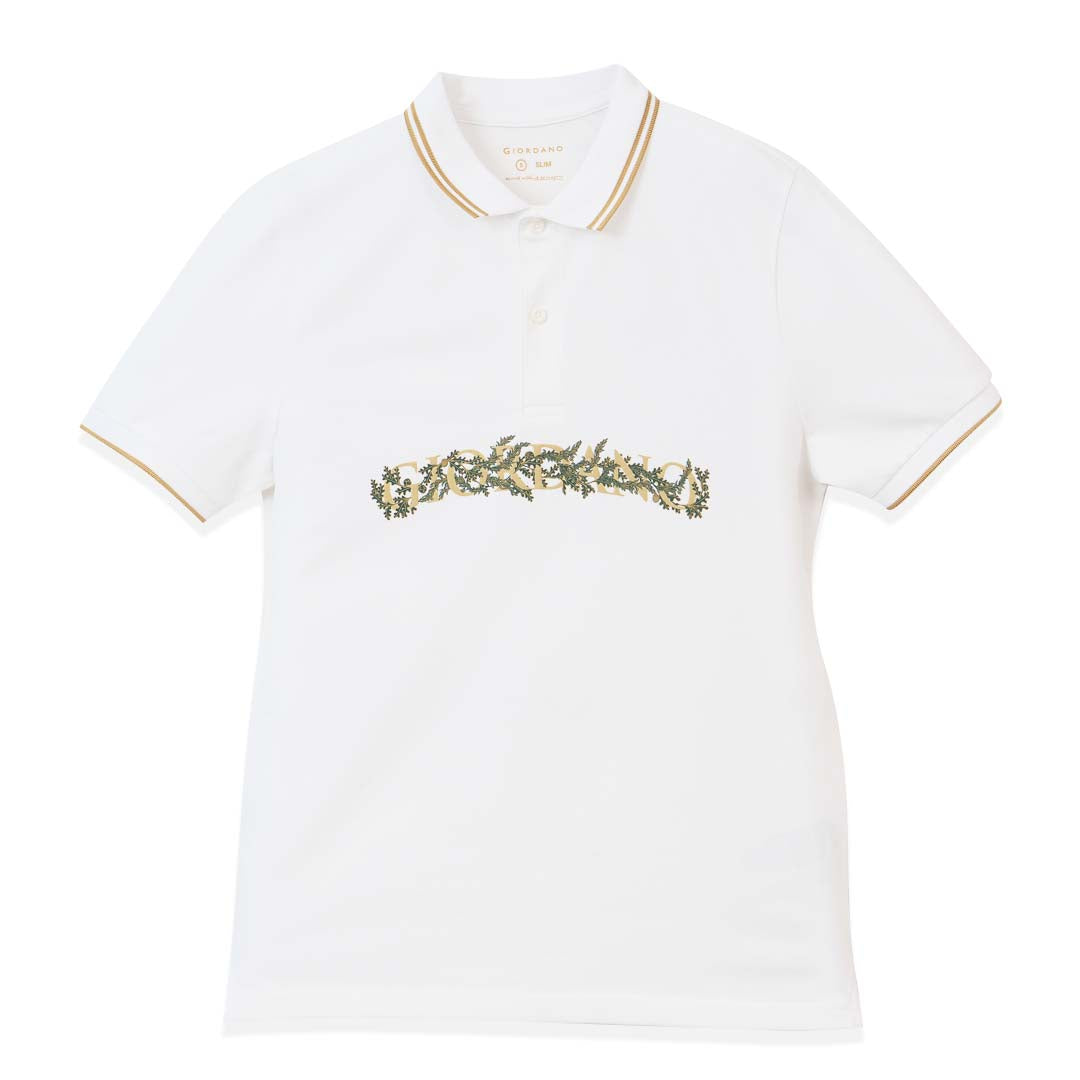 GIORDANO Men's Cotton Lycra Slim Fit Bold Polo (01015332)