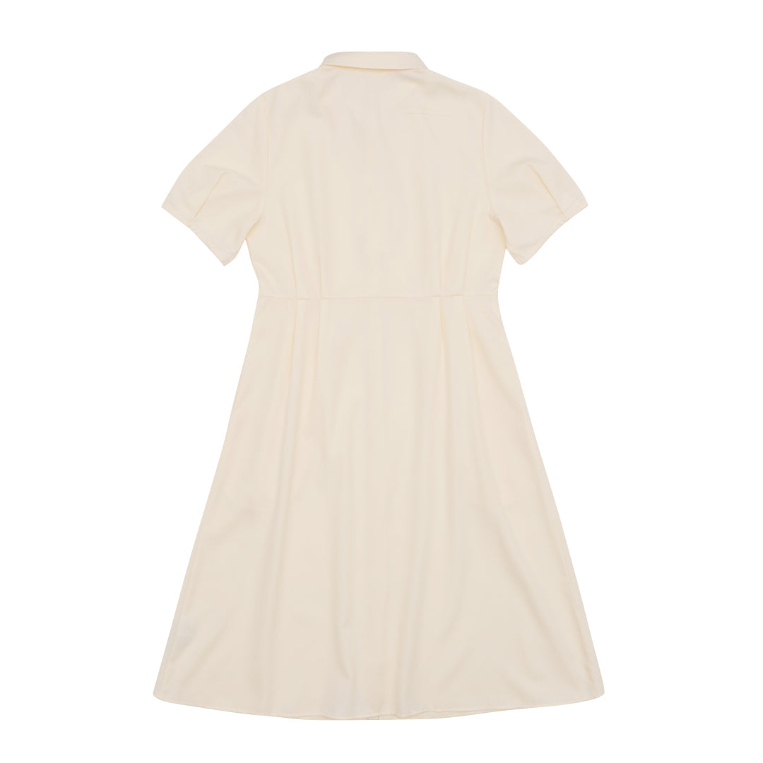 GIORDANO Women's Drape Twill Acute Collar Short Sleeves Comfort Fit Dress (05465001)