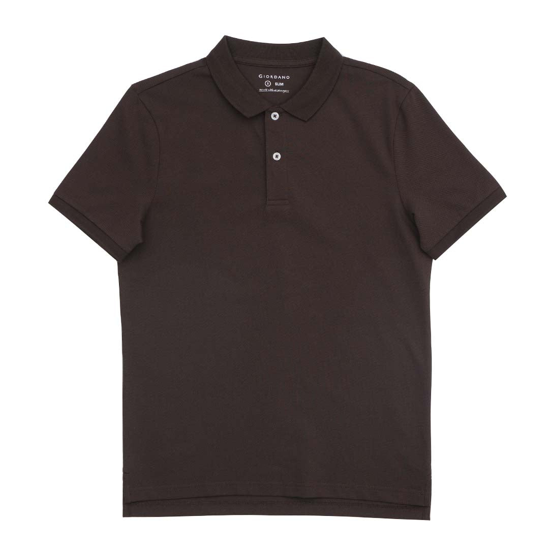 GIORDANO Men's Cotton Lycra Solid Polo (01015317)