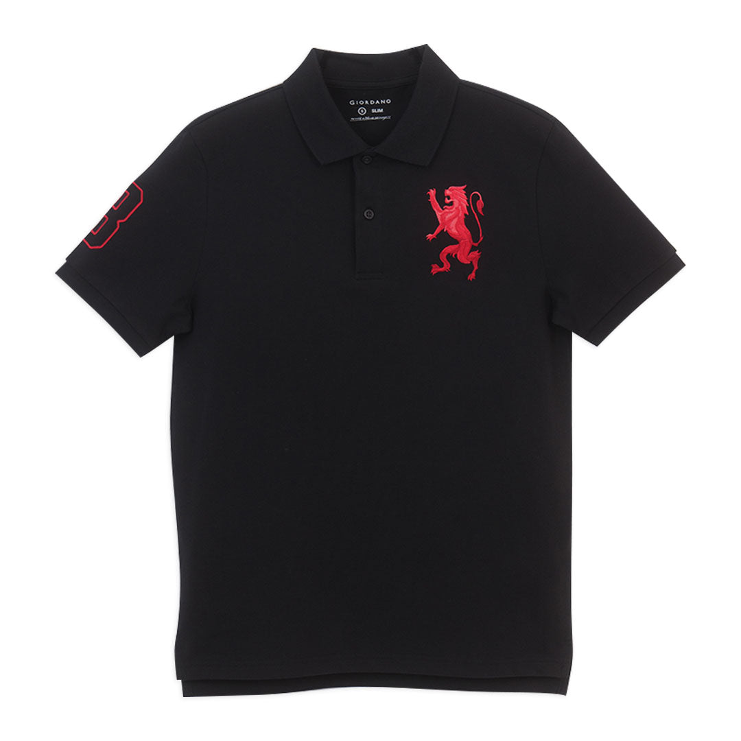 GIORDANO Men's 3D Lion Slim Fit Polo (01016222)